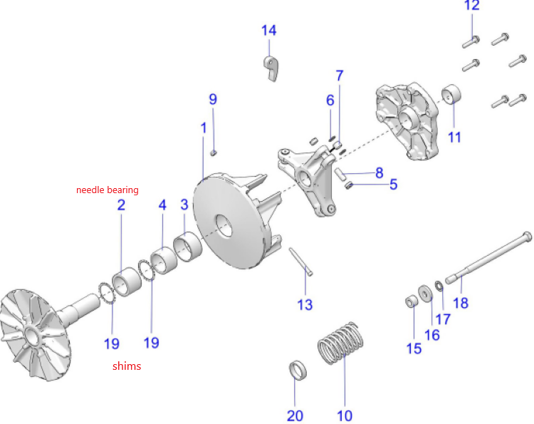 Caltric Primary Drive Clutch Needle Bearing For Polaris - Replaces 1521185