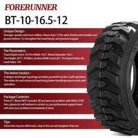 2pcs 10x16.5 12Ply SKS Skid Steer Tire for Bobcat Industrial Tire