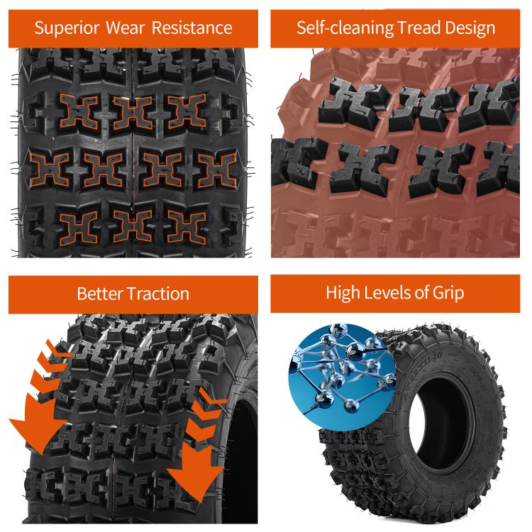 2pcs 22x11-10 ATV Tires 6Ply All Terrain