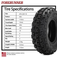 2pcs 22x7-10 6PR ATV UTV Tires All Terrain Mud Tires