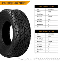 25x8-12 / 25x10-12 CORT Pattern 6ply 25" ATV All Terrain Tires