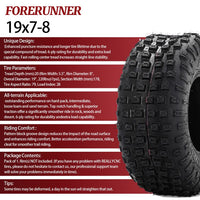 2pcs 6 Ply 19x7-8 ATV All Terrain Tires
