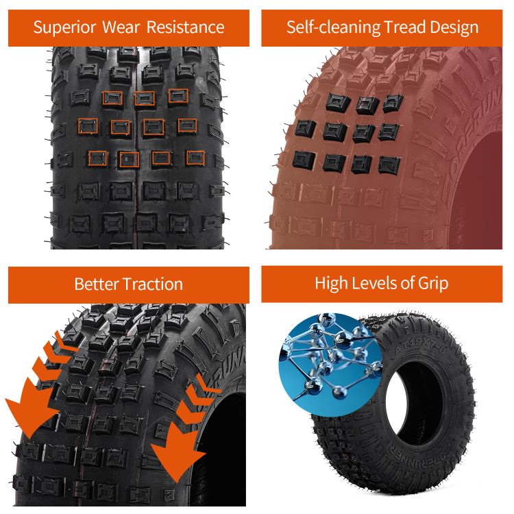 2pcs 6 Ply 19x7-8 ATV All Terrain Tires