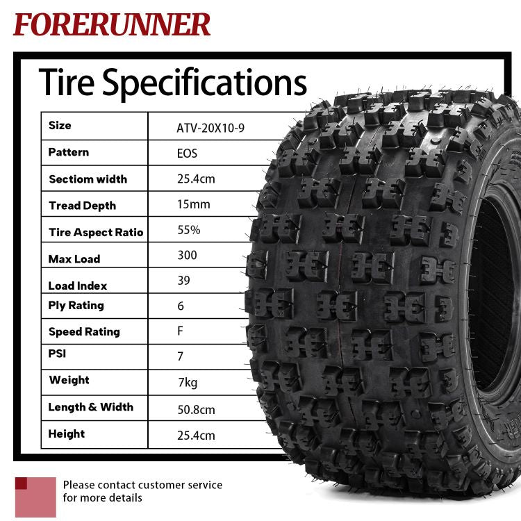 20x10-9 / 22x7-10 6 Ply ATV Tires All Terrain