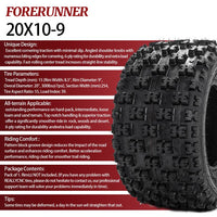 20x10-9 / 22x7-10 6 Ply ATV Tires All Terrain
