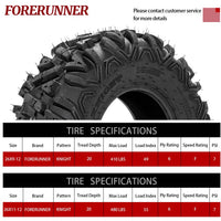26×9-12 / 26×11-12 Universal 6ply ATV Tires