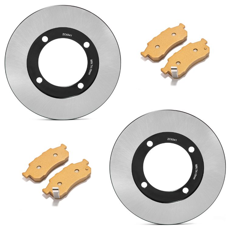 Front / Rear Brake Disc Rotors Pads For Honda Pioneer 500 2015-2023 / Pioneer 520 2021-2025 / Pioneer 700 2014-2025