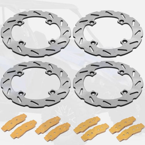 Front Rear Brake Disc Rotors Pads For Yamaha Wolverine 1000 RMAX2 RMAX4 2021-2024 / YXZ1000R SE EPS SS 2019-2024