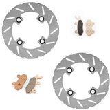 Front / Rear Brake Rotors Pads for Kawasaki KAF820 Mule Pro 2015-2022 / KAF1000 Mule Pro 2016-2022