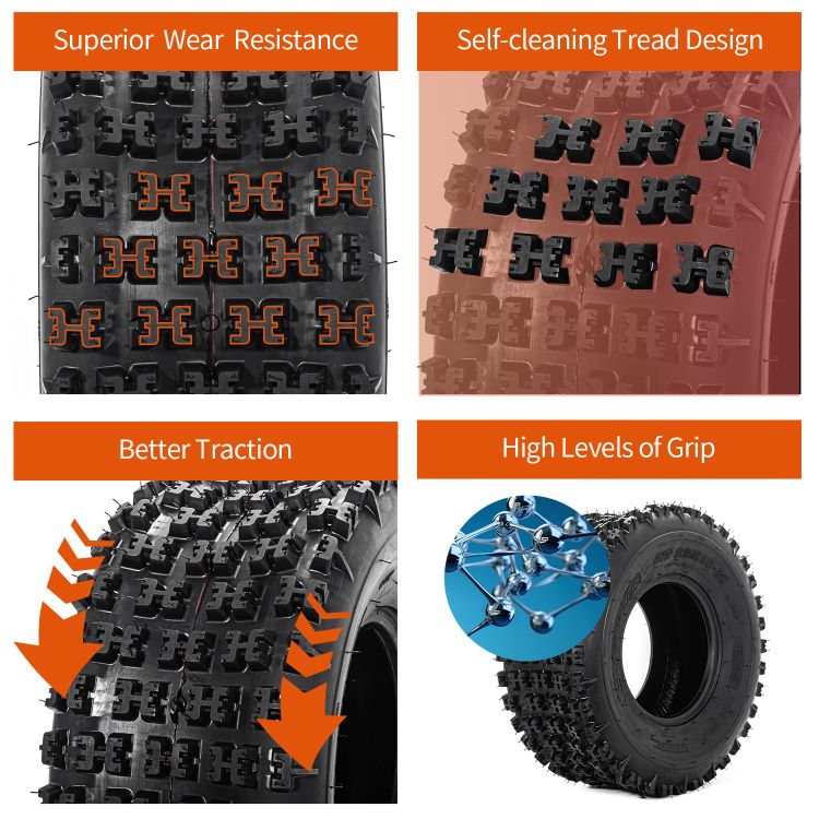 2pcs 6Ply 22x10-10 ATV Rear Tires All Terrain Mud Tires