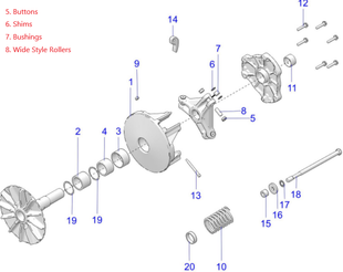 Primary Clutch Rebuild Kits for Polaris RZR 800 2010-2014 / Ranger 800 2010-2017 / Sportsman 2012-2014