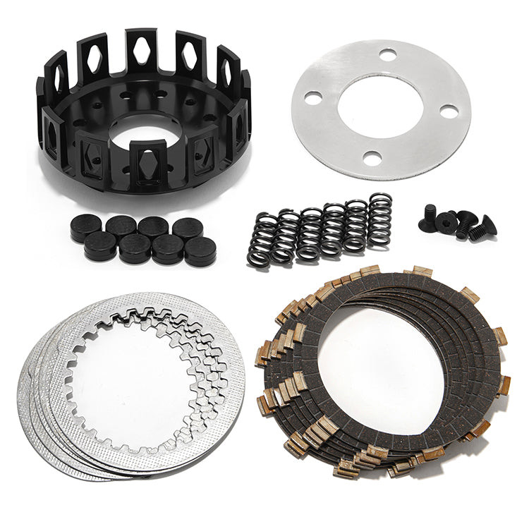 Aluminum Clutch Basket Plates Kit Cushion Bushings For Yamaha Banshee 350 YFZ350 1987-2006