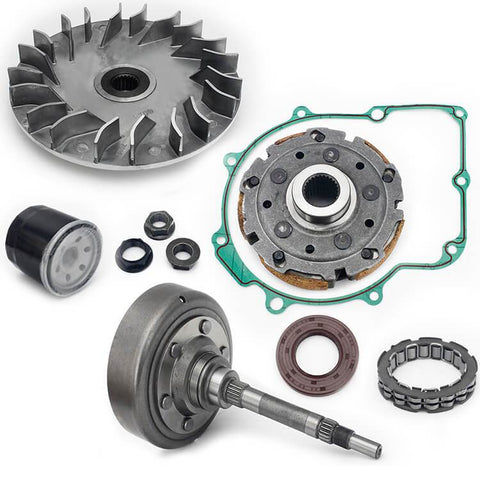Wet Clutch Assy Secondary Pulley Fixed Sheave Housing Pad Shoe Bearing Gasket Assy for Menards Yardsport EFI UTV 500 & 700cc